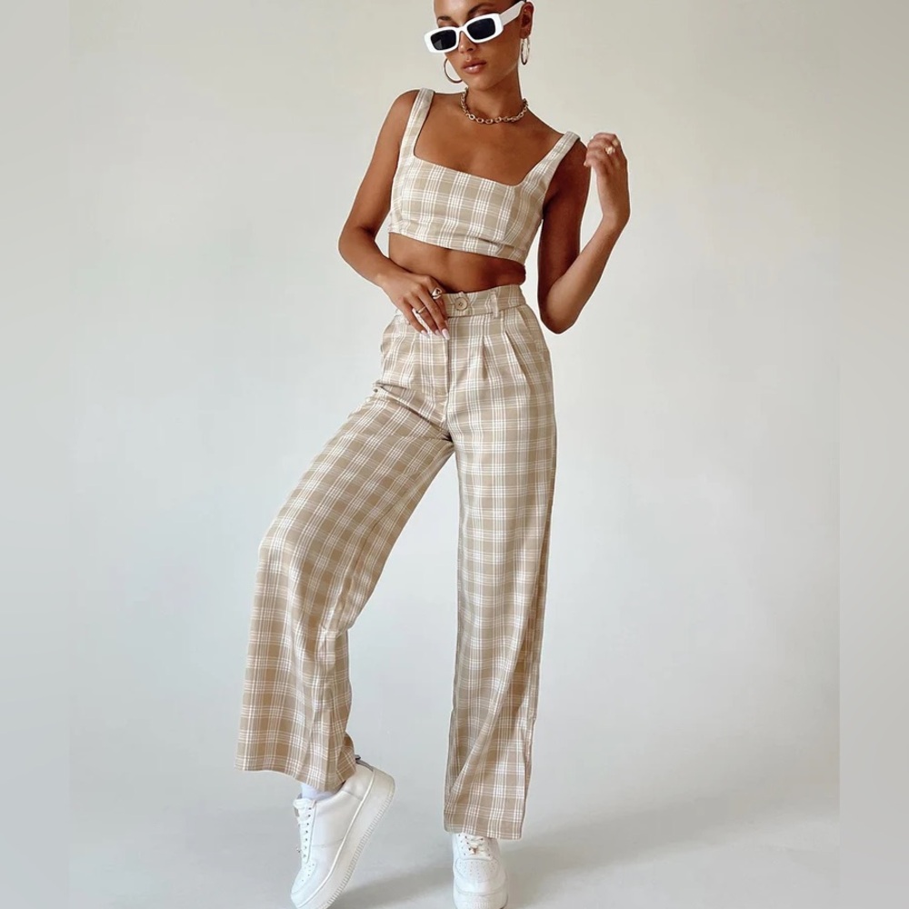 Huxley Beige Check Set - Size S